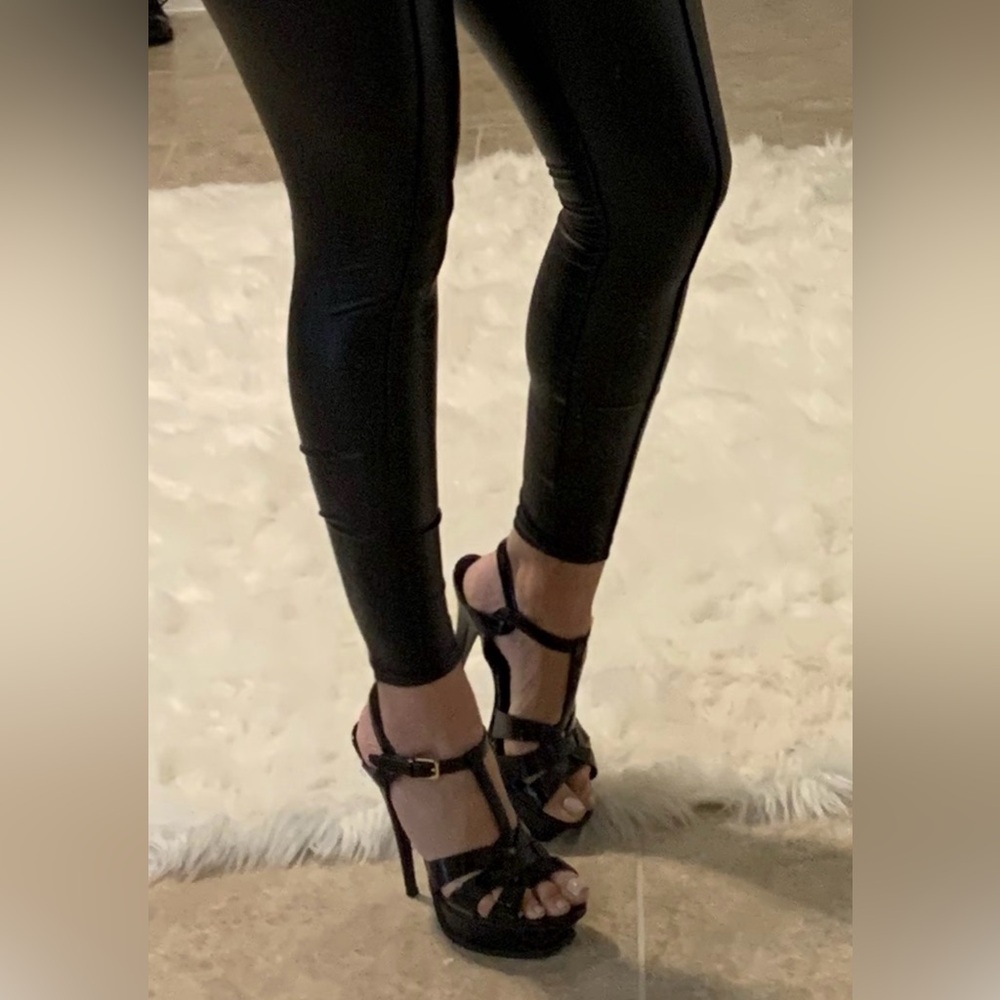 Saint Laurent Tribute Patent Platform Sandal